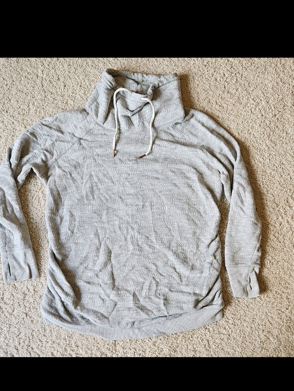 Isabel & Ingrid Maternity Light Gray Cozy Funnel Neck Sweater